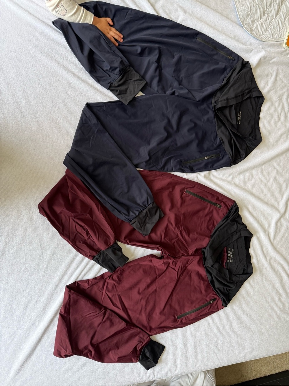BeMaternity scrub pants in Navy and Burgundy